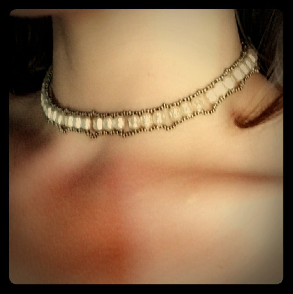 Unique pearl choker/wrap bracelet. Adjustable.